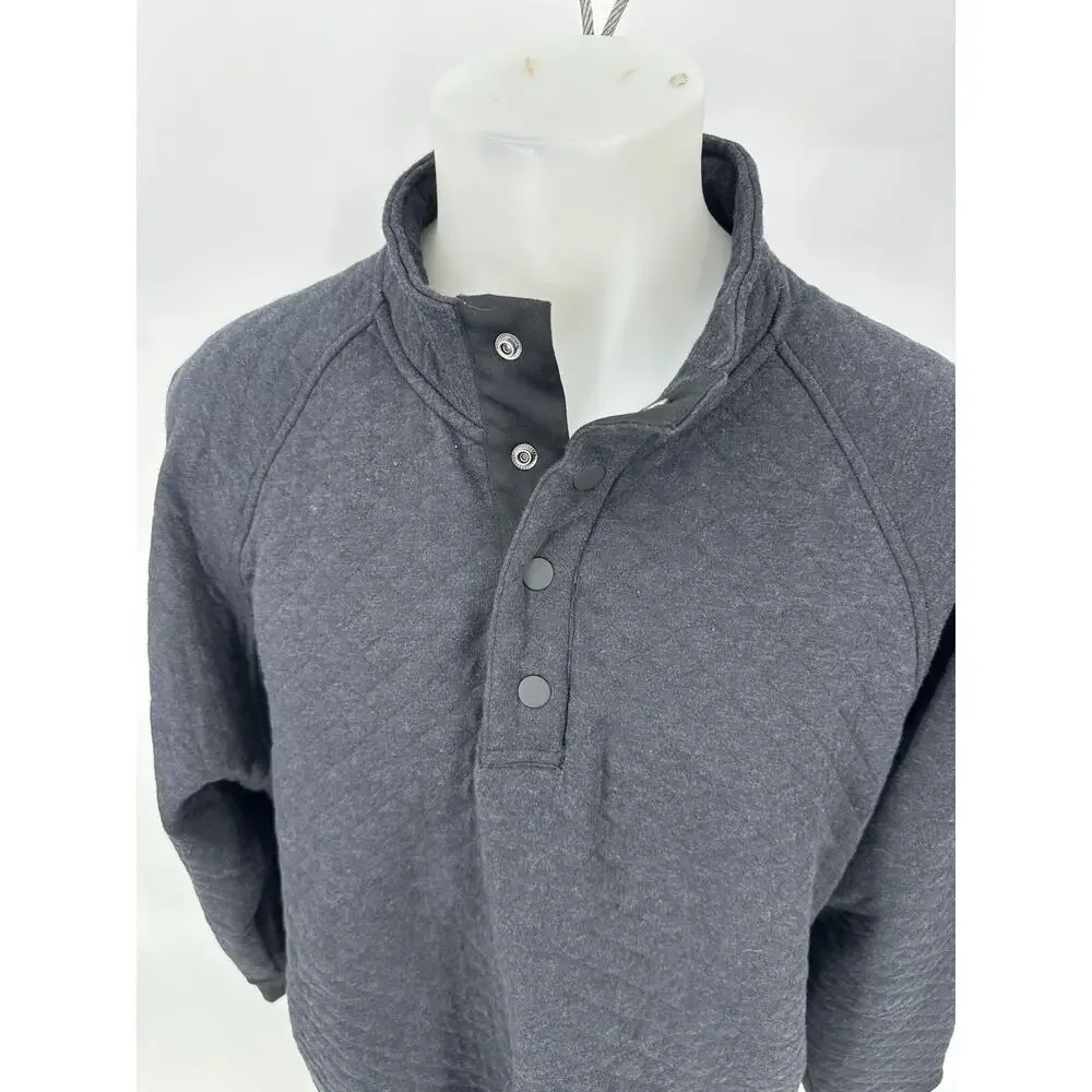 Eddie Bauer XXL Men Pullover 1/4 Snap Neck Textured Sweatshirt Sweater 37-9